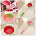 Large Cereal Bowl Scoop Watermelon Strawberry Shaped Hand Painted Ramen Spoon Long Handle Cute Kitchen. 