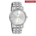 Titan 1639SM01 Silver White Dial Analog Watch For Men. 