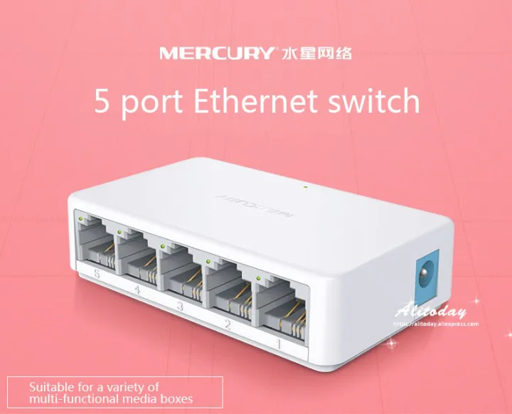 MERCURY%20S105C%20Ethernet%20Switch,Mini%205%20Port%20Desktop%20Ethernet%20Network%20Switch,10/100Mbps%20LAN%20Hub,Small%20,Plug%20and%20Play,Easy%20Setup%20-%20Image%202