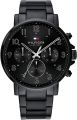 TOMMY HILFIGER 1710383 Black Stainless Steel Chronograph Watch For Men - Black. 