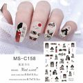 National tide, Chinese ancient style, phoenix, nine-tailed fox demon, bamboo, Dunhuang flying nail art stickers, Tang Dynasty beauties.