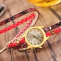 Ladies Gilrs Wrap Bracelet Watch Woven Snake Pattern Quartz Women Digital Watch. 