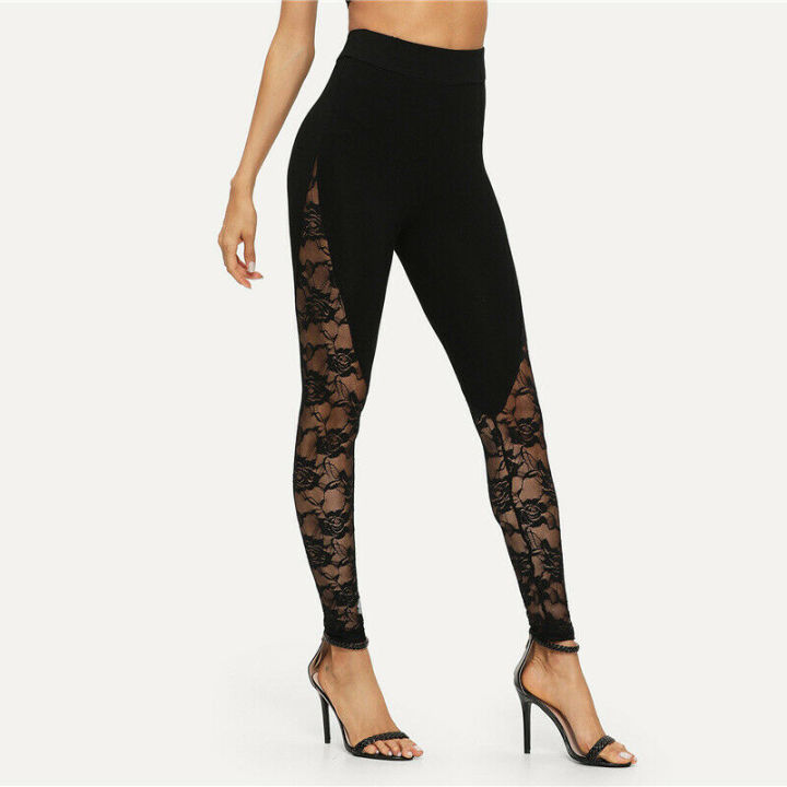 High%20Waist%20Black%20Lace%20Leggings%20Women's%20Ladies%20Floral%20Lace%20Side%20Panel%20Cut%20Out%20Black%20Leggings%20S%20M%20L%202XL%20-%20Image%205