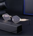 YOOSKE Irregular Metal Sunglasses Men Luxury Brand Designer Vintage Sun Glasses Women Small Frame Travel Eyewear Shades UV400.