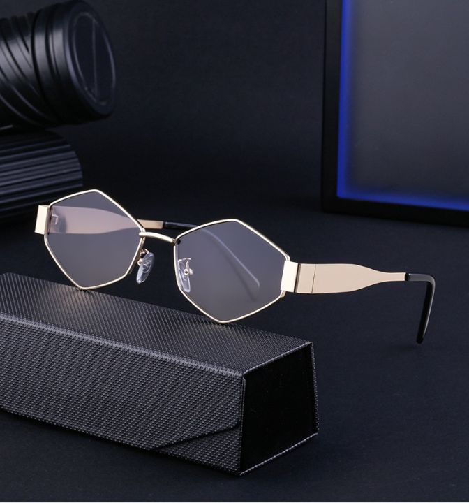 YOOSKE Irregular Metal Sunglasses Men Luxury Brand Designer Vintage Sun Glasses Women Small Frame Travel Eyewear Shades UV400