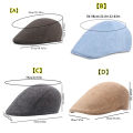 Casual Painter Newsboy Cap Spring Summer Berets Hat For Men Women Herringbone Visor Peaked Cap Solid Color Duckbill Hat Old Men. 