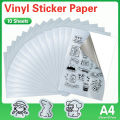10Sheets A4 Glossy White Silver Printable Vinyl Sticker Paper Waterproof Self-adhesive Transparent Copy Paper for Inkjet Printer. 