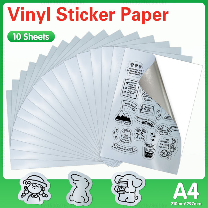 10Sheets%20A4%20Glossy%20White%20Silver%20Printable%20Vinyl%20Sticker%20Paper%20Waterproof%20Self-adhesive%20Transparent%20Copy%20Paper%20for%20Inkjet%20Printer%20-%20Image%204