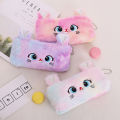 Kawaii Cartoon Cute Cat Plush Pouch Pencil Zipper Fluffy Large Capacity Pen Bag Fullhouse.
