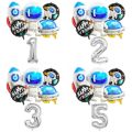 Outer Space Astronaut Rocket Galaxy Theme Balloons Baby Boy Birthday Party Decorations Number 1 2 3 4 5 6 7 8 9 Years Old. 