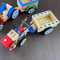 Wooden Tractor Toy DIY Assembly Desktop Decoration Detachable Gifts Sturdy Puzzle Toy Multiuse for. 