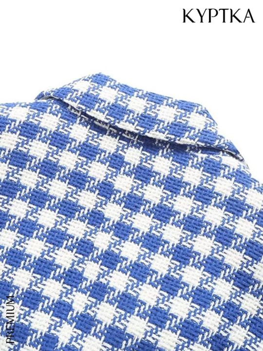 KYPTKA%20Women%20Fashion%20Tweed%20Cropped%20Blazer%20Coat%20Vintage%20Long%20Sleeve%20Front%20Button%20Female%20Outerwear%20Chic%20Vestes%20Femmes%20-%20Image%207