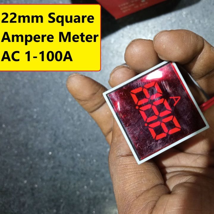 SQUARE%20AMP%20Meter%20100A%20DIGITAL%20Ampere%20Meter%2022mm%20Panel%20Mount%20Ampere%20Meter%20Digital%20AC%2001-100A%20LED%20Digital%20Display%20Amp%20Meter%20Testers%20Indicator%20Light%20With%20Current%20Transformer%20CT%20-%20Image%203