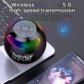 G90Q Wireless Portable Alarm Clock Wireless Speaker Rechargeable Ball Shape Portable Wireless Speaker with Clock for Bedroom Office. 