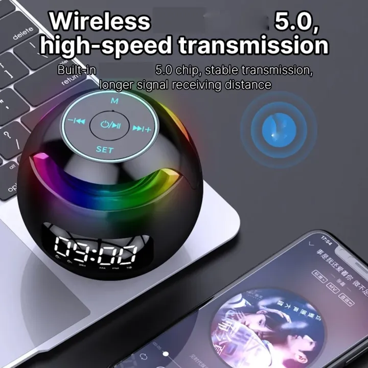 G90Q%20Wireless%20Portable%20Alarm%20Clock%20Wireless%20Speaker%20Rechargeable%20Ball%20Shape%20Portable%20Wireless%20Speaker%20with%20Clock%20for%20Bedroom%20Office%20-%20Image%204