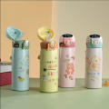 500ml Kids-Themed Stainless Steel Insulated Water Bottle with Digital Display and Straw - Portable, Durable. 