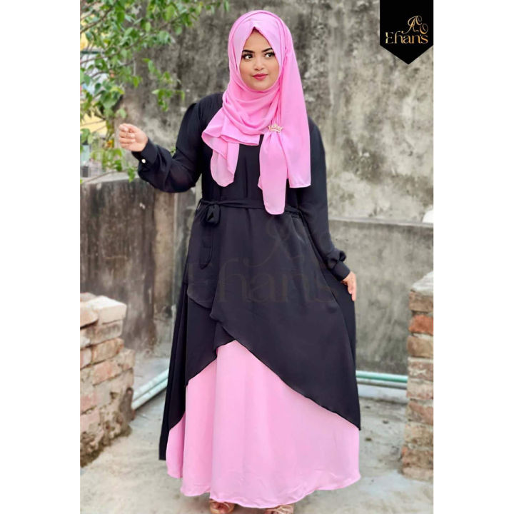 Stylish abaya borka nikab wear//  butterfly borka// party borka// muslim wear/ hijabi nikab wear // borka hijab set // 3 part borka // Abaya