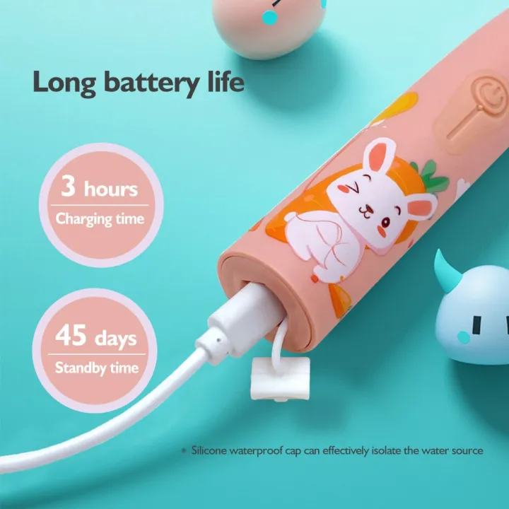 Children%20Sonic%20Electric%20Toothbrush%20Cartoon%20Pattern%20USB%20Smart%20Kids%20Tooth%20Brush%206%20Replacement%20Brush%20Heads%20Oral%20Care%20Cleaning%20Tool%20-%20Image%204
