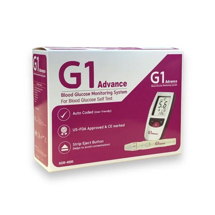 G1 Advance blood glucose Monitor with 10 test strips Alere G1