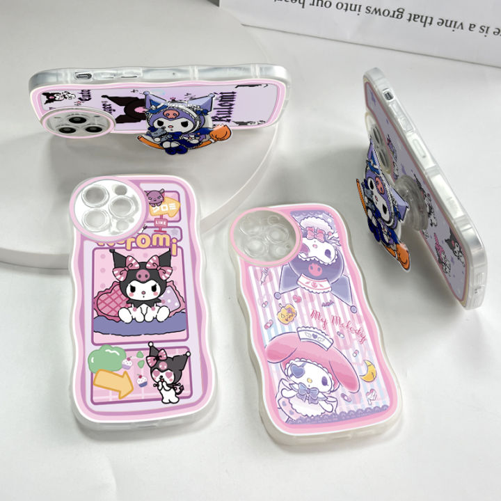 BILI%20for%20Vivo%20S1%20Pro%20Back%20Cover%20With%20Free%20Ring%20Holder%20Cute%20Kuromi%20Soft%20Transparent%20Colorful%20Wavy%20Phone%20Cases%20-%20Image%203