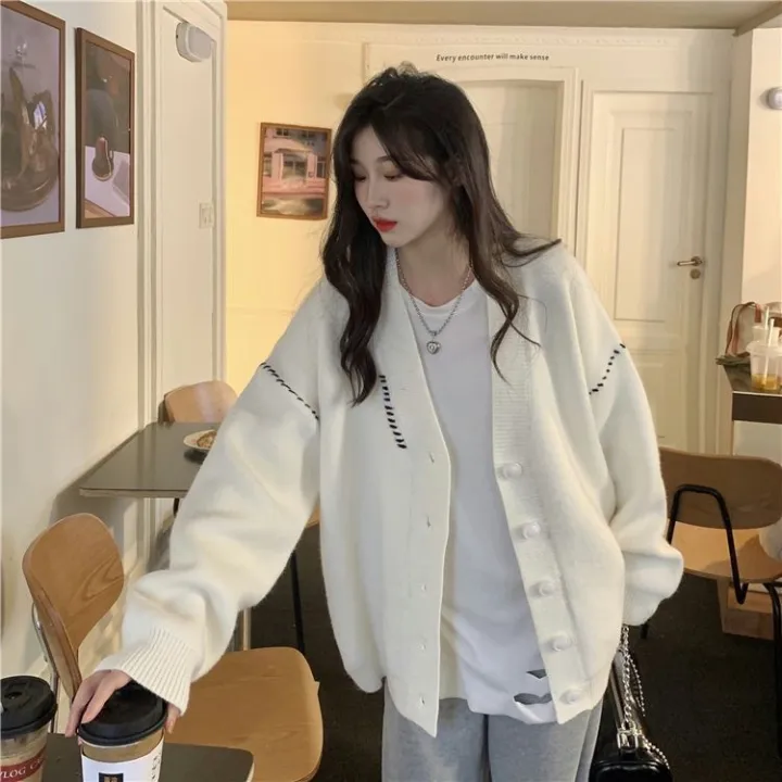 Autumn%20and%20Winter%20New%20Lazy%20Wind%20Sweater%20Cardigan%20Coat%20Women's%20Korean-Style%20Mid-Length%20Outerwear%20Student%20Knitwear%20Loose%20All-Matching%20-%20Image%203