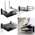 Metal Wall Mounted Router Stand Wifi Router Storage Box - Black. 