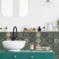 24pcs/set Tile Self-Adhesive Wall Stickers, Peel And Stick, Waterproof Living Room Kitchen Backsplash Bedroom Home Wall Stickers. 