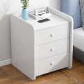 Sell Well Bedside Tables for Hotel Guest Room Nightstand with Drawer Nightstand White Wooden Luxury Bedside Tables 3 Drawer/ 2 Drawer/ 1 Drawer. 