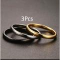 3 Pcs Stainless Steel Finger Rings for Unisex.