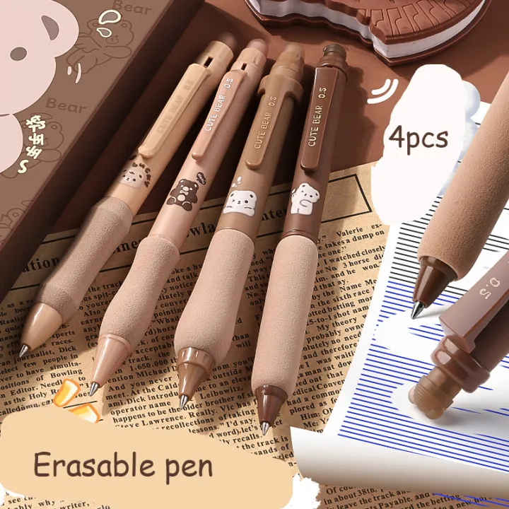 4pcs%20Erasable%20Pen%20Set%20Black%20Blue%20Ink%20Soft%20Grip%20Kawaii%20Gel%20Pen%20School%20Supplies%20Japanese%20Kawaii%20Stationery%20Aesthetic%20Pens%20-%20Image%202