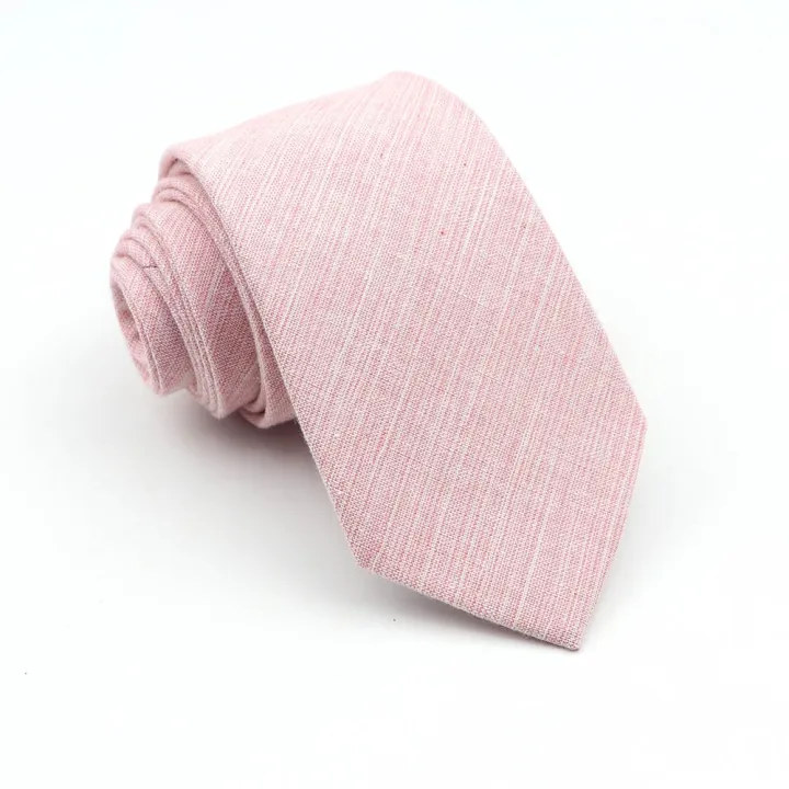 New%20Colorful%20Men's%20Solid%20Color%20Necktie%20100%25%20Cotton%206.5CM%20Skinny%20Pink%20Green%20Sky%20Blue%20Wedding%20Party%20Tie%20Gift%20Cravat%20Men%20Accessory%20-%20Image%202