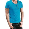 Hole ripped t shirts men short sleeve t-shirt fitness summer clothes men's funny solid tshirt streetwear slim tops tees. 