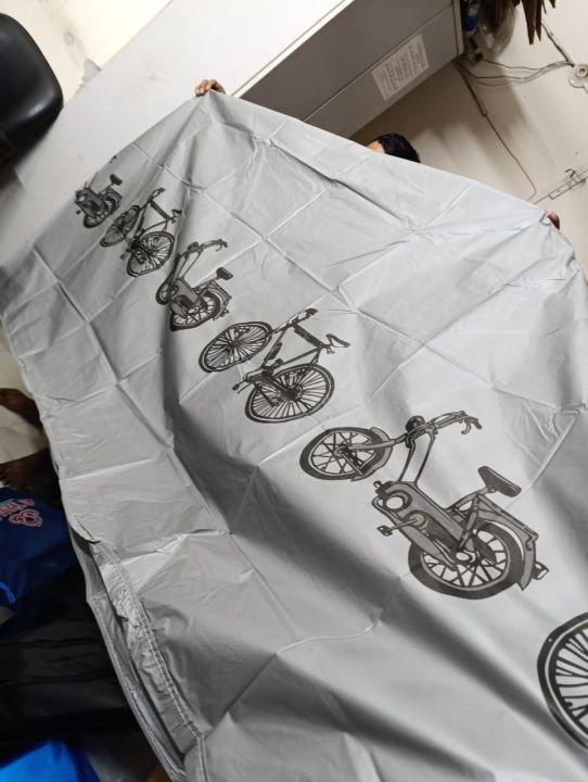 Bicycle Cycle Acrylic Double Stitching Rain Water Resistant Dust Proof Cover with Zip Pouch Cycling Dust Proof Cover