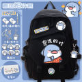 Japanese fat shark schoolbag, student junior high school women, large capacity backpack, male creative funny emoji, personality backpack. 