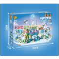 Disny Princess Frozen Anna Elsa Ice and Snow Grocery Store Building Blocks with Lighting Compatible  Universal Girls Series(554+pcs). 
