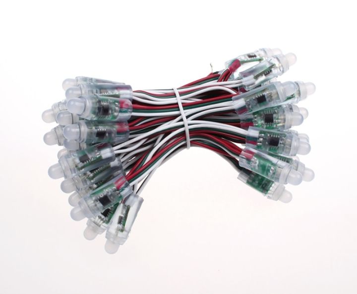 Promotion!!!WS2811 DC5V 50nodes addressable LED pixel string node;IP68 rated;3inch(7.6cm)spacing;24AWG wire,;RGB full color----