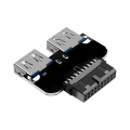2Pcs USB 3.0 Motherboard Adapter USB 3.0 19 20 Pin Female To Dual USB 3.0 a Female Internal Header Adapter Converter. 