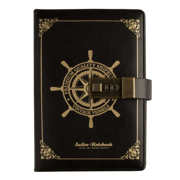 Vintage Diary with Lock B6 PU Cover Vintage Notebook 3