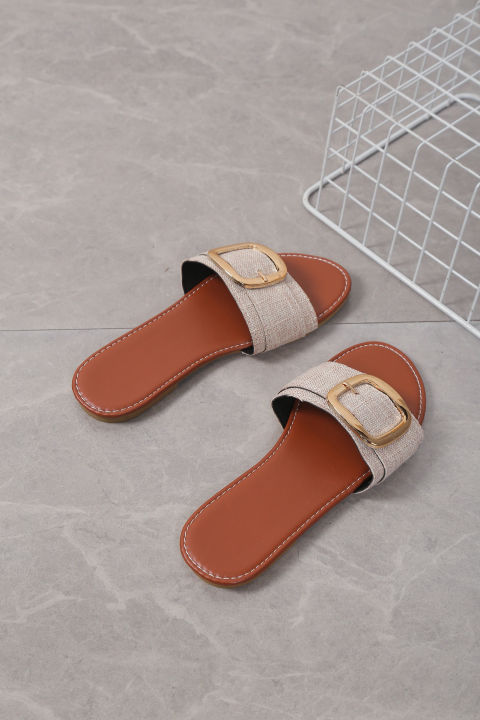 2023%20cross-border%20plus%20size%20slippers%20women's%20summer%20new%20leopard%20print%20round%20toe%20belt%20buckle%20straight%20flat%20bottom%20simple%20casual%20flippers%20-%20Image%206