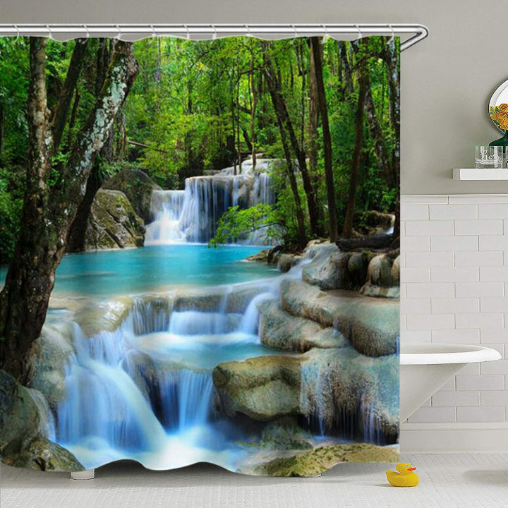 Practical%20180x180CM%203D%20Waterfall%20Nature%20Scenery%20Wall%20Hanging%20Shower%20Curtain%20Bathroom%20-%20Image%206