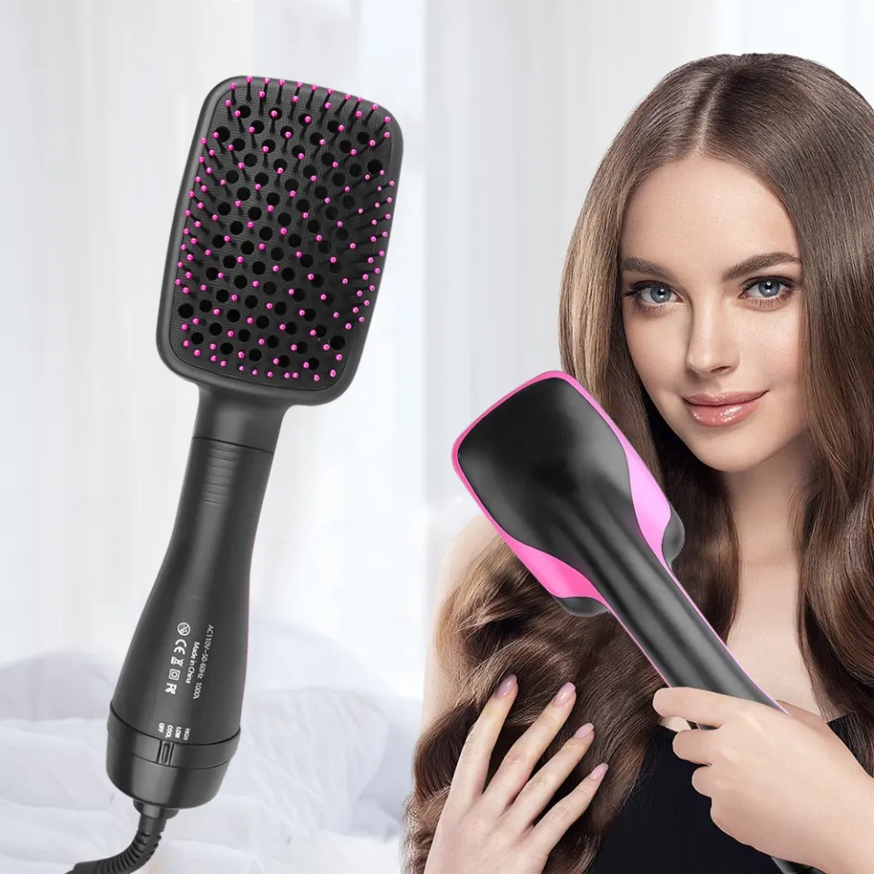 1000W Hot Air Brush Styler and Volumizer Hair Straightener Curler
