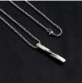 2021 Fashion New Black Rectangle Pendant Necklace Men Trendy Simple Stainless Steel Chain Men Necklace Jewelry Gift. 