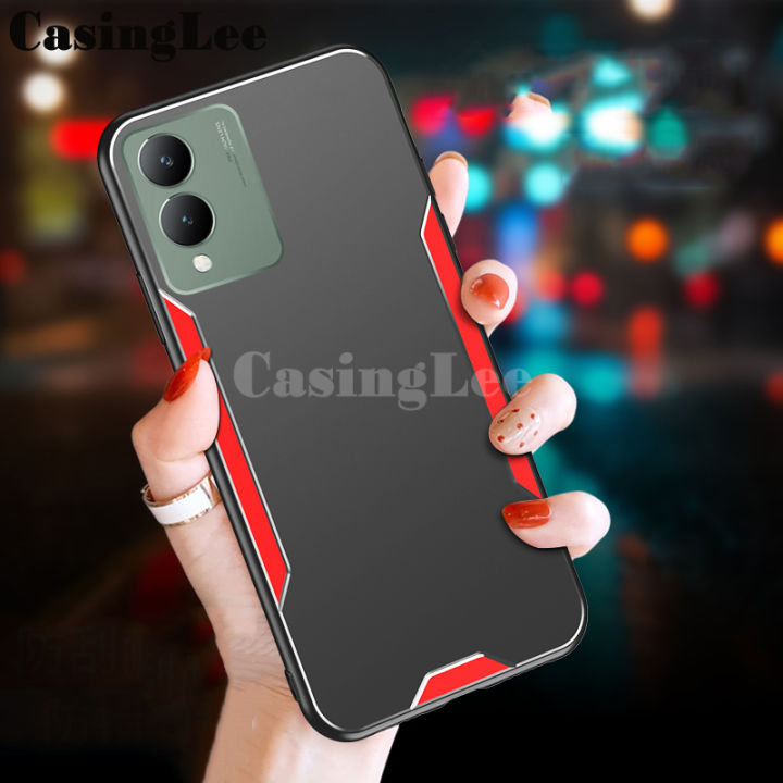 For Vivo Y17S case Aluminum Metal Matte Cover Soft Silicone Frame Camera Protection Cover Back Cover For Vivo Y17S case