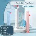 Creative Portable Pencil Case Set With Pencils Ruler Eraser Pencil Sharpener Multifunctional Stationery Box Student Pencil Box. 