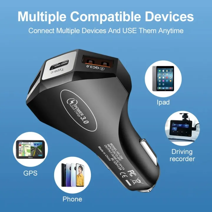 MZX%20Universal%20Car%20Charger%2012V%20USB%20A%20PD%20Type%20C%20QC%203.0%20Mobile%20Cell%20Phone%20Fast%20Charging%2012%20V%20Volt%20Cigar%20Lighter%20Ultra%20Quick%20Charge%20-%20Image%205