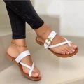 Women Slippers Clip Toe Flat Sandals Summer T Tied Ladies Shoes Beach Casual Woman Flip Flops Fashion Female PU Leather Footwear. 