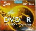 YDD Blank DVD-R 1X-16X Speed 4.7 GB/120 MIN.10 Piece Pack. 