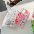Hello Kitty Cartoon Kawaii Liquid Glitter Phone Cases for iPrelaxhone 14 13 12 11 15 Pro Max X XR Quicksand Sequins Back Cover. 