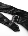Mens Lingerie Open Crotch Pants West Cowboy Costume Faux Leather Crotchless Chaps with Fringed Details Buckled Loose Long Pants. 