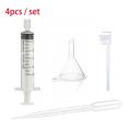 4pcs/set Perfume Refill Tool Kit Plastic Funnel/Pipette/Squeeze Dropper/Syringe for Liquid Cosmetic Sample Essential Oils.